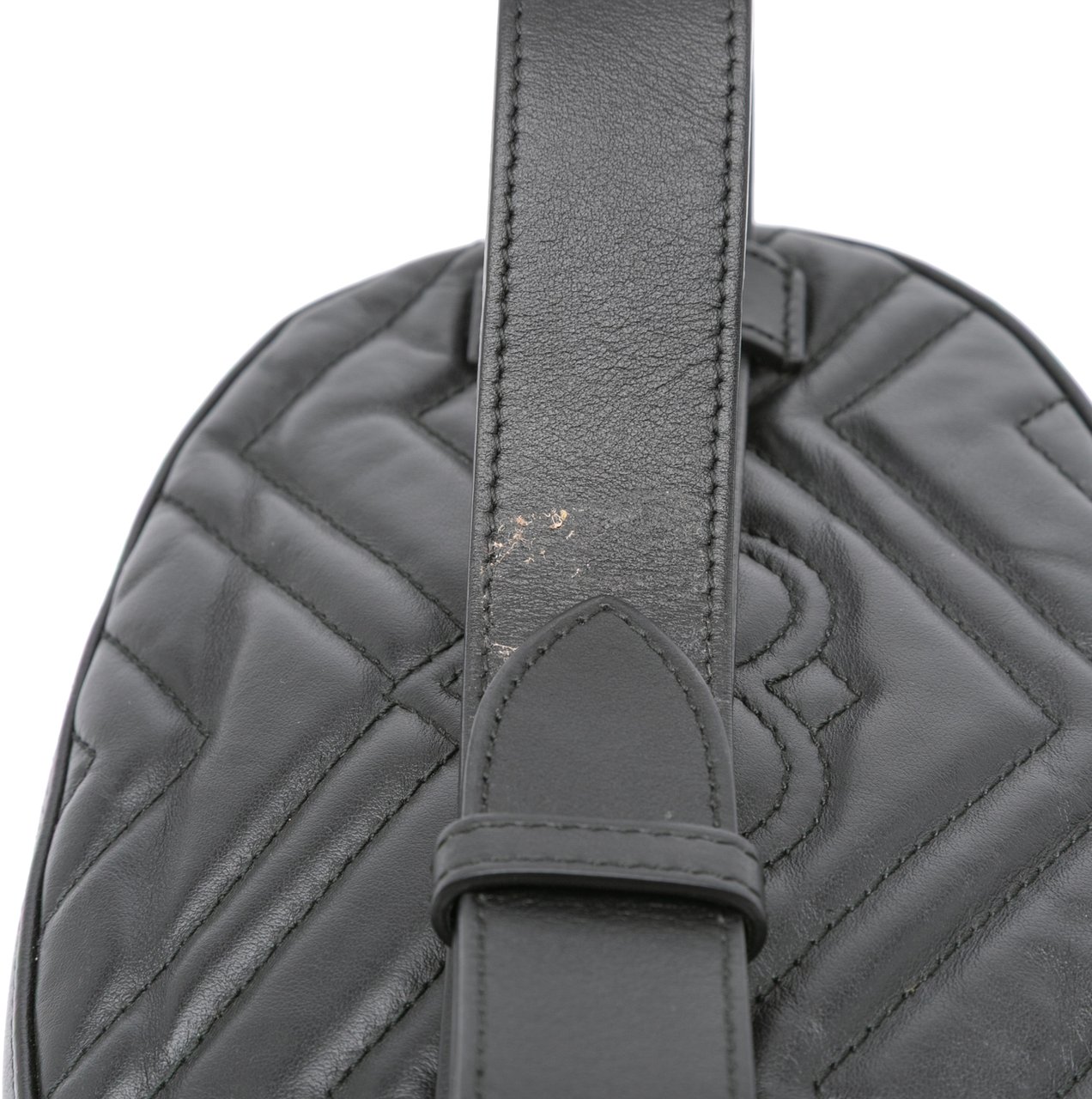 Gucci GG Marmont Matelasse Leather Animalier Belt Bag Zwart