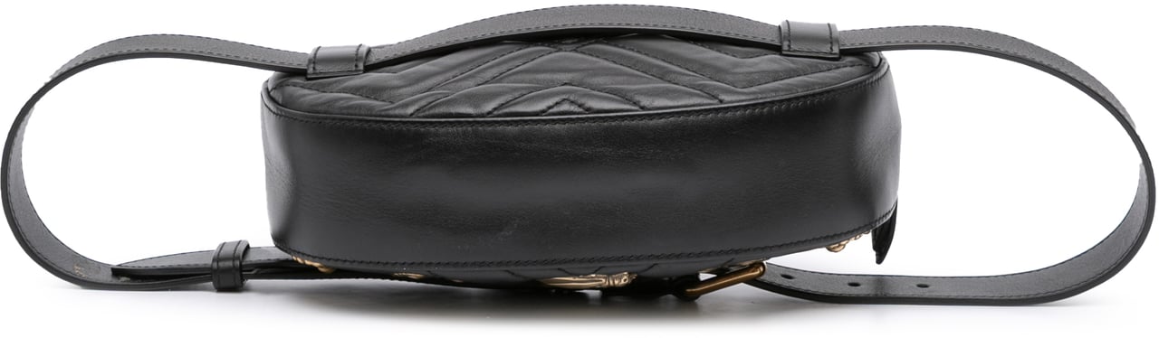 Gucci GG Marmont Matelasse Leather Animalier Belt Bag Zwart