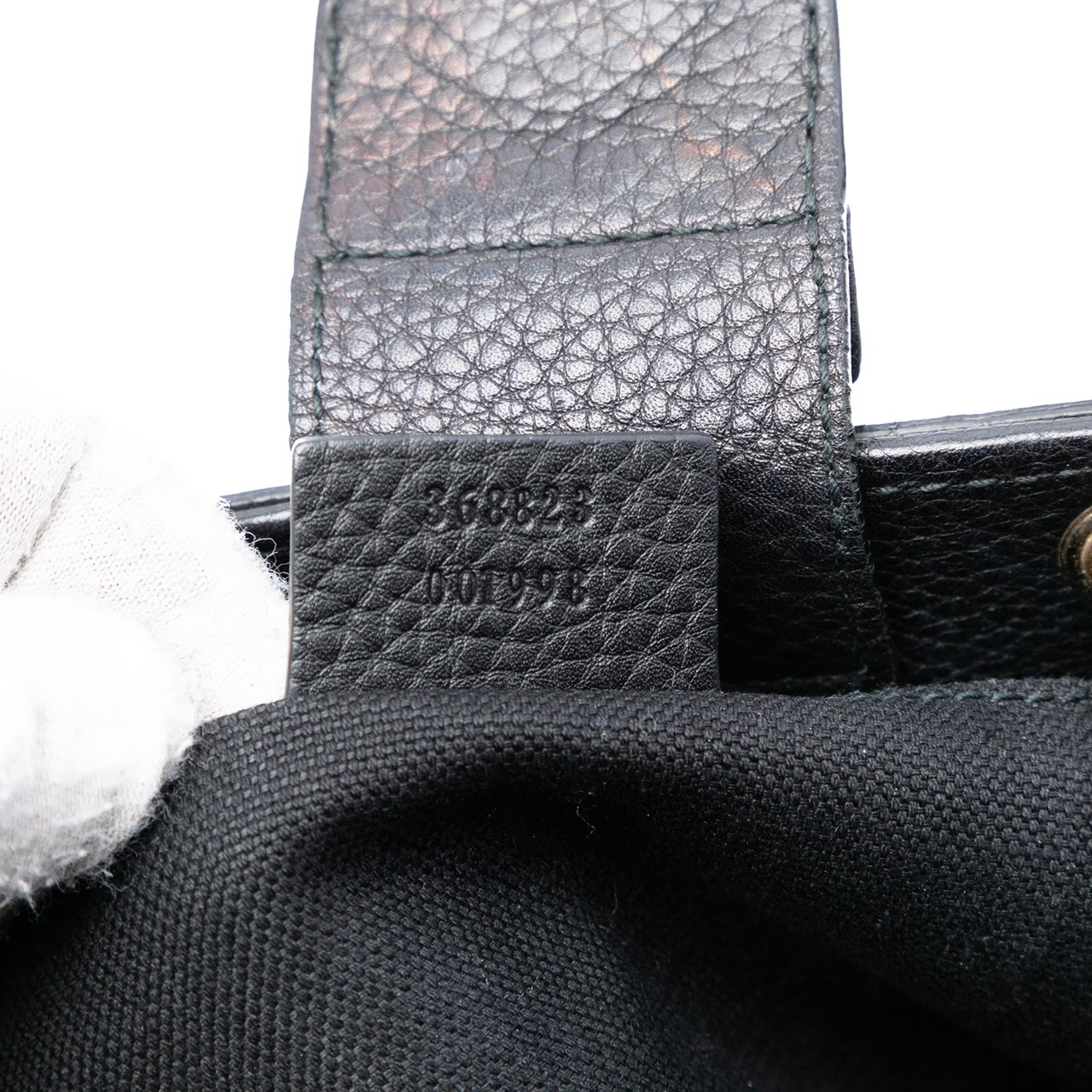 Gucci Mini Calfskin Bamboo Shopper Satchel Zwart