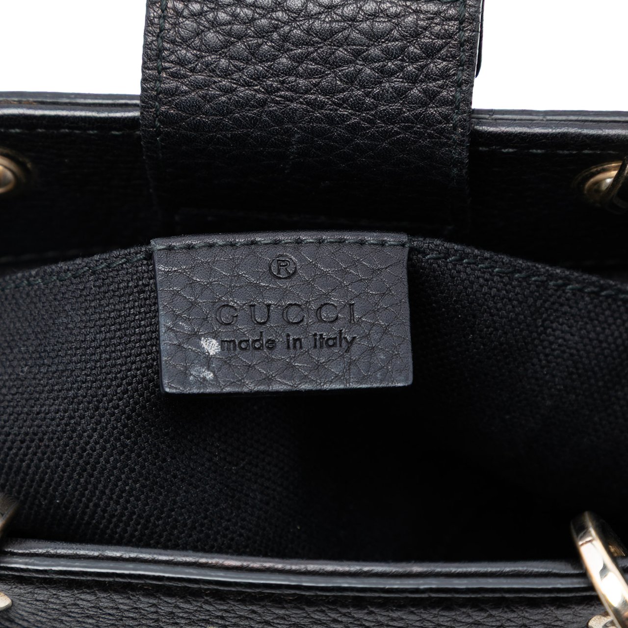 Gucci Mini Calfskin Bamboo Shopper Satchel Zwart