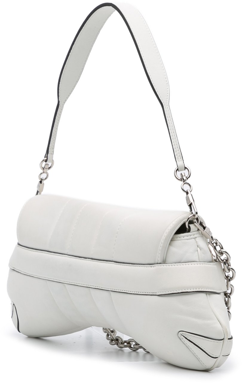Gucci Small Leather Horsebit Chain Satchel Wit