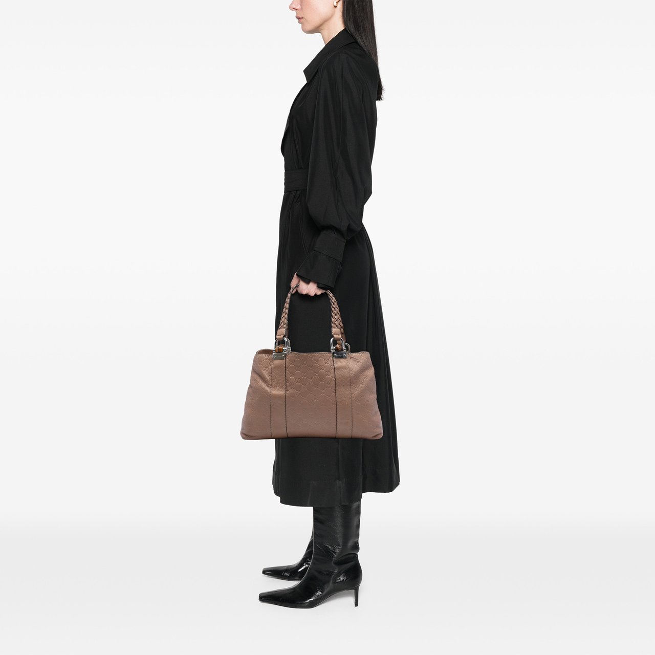 Gucci Medium Guccissima Bamboo Libeccio Tote Bruin