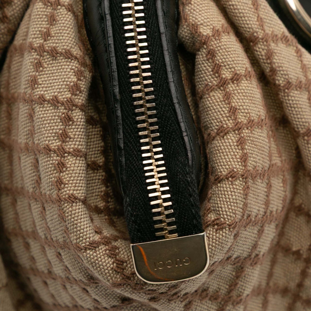 Gucci Diamante Canvas Sukey Satchel Bruin