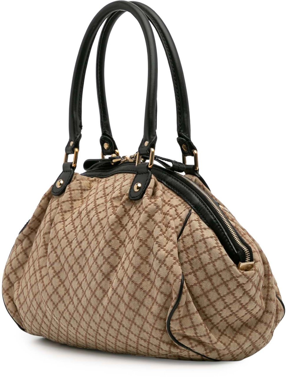 Gucci Diamante Canvas Sukey Satchel Bruin