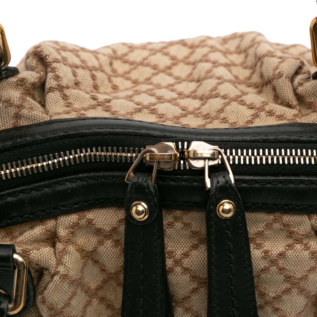 Gucci Diamante Canvas Sukey Satchel Bruin