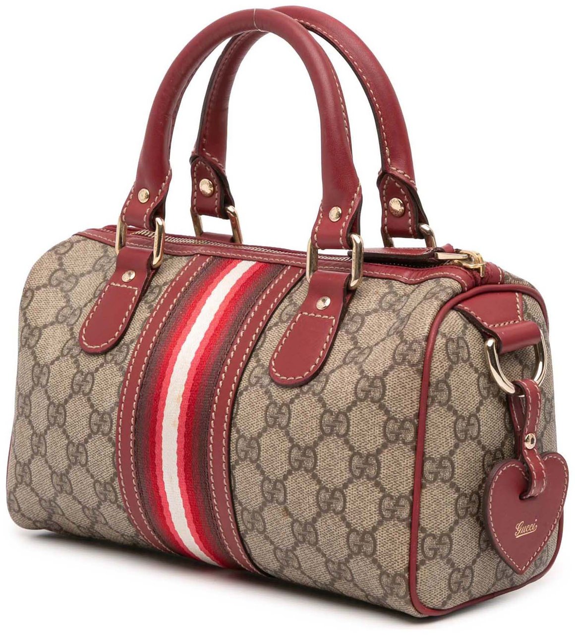 Gucci Limited Edition Small GG Supreme Web Joy Boston Bag Bruin