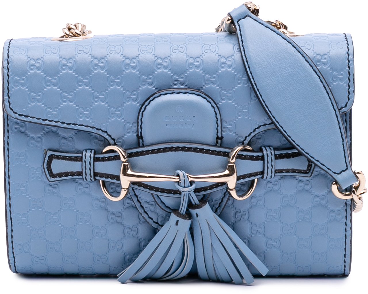 Gucci Mini Microguccissima Emily Crossbody Blauw