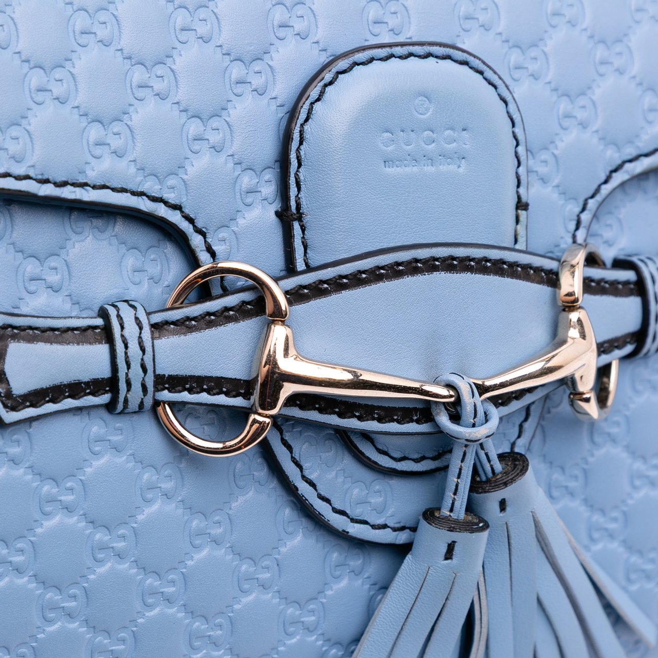 Gucci Mini Microguccissima Emily Crossbody Blauw