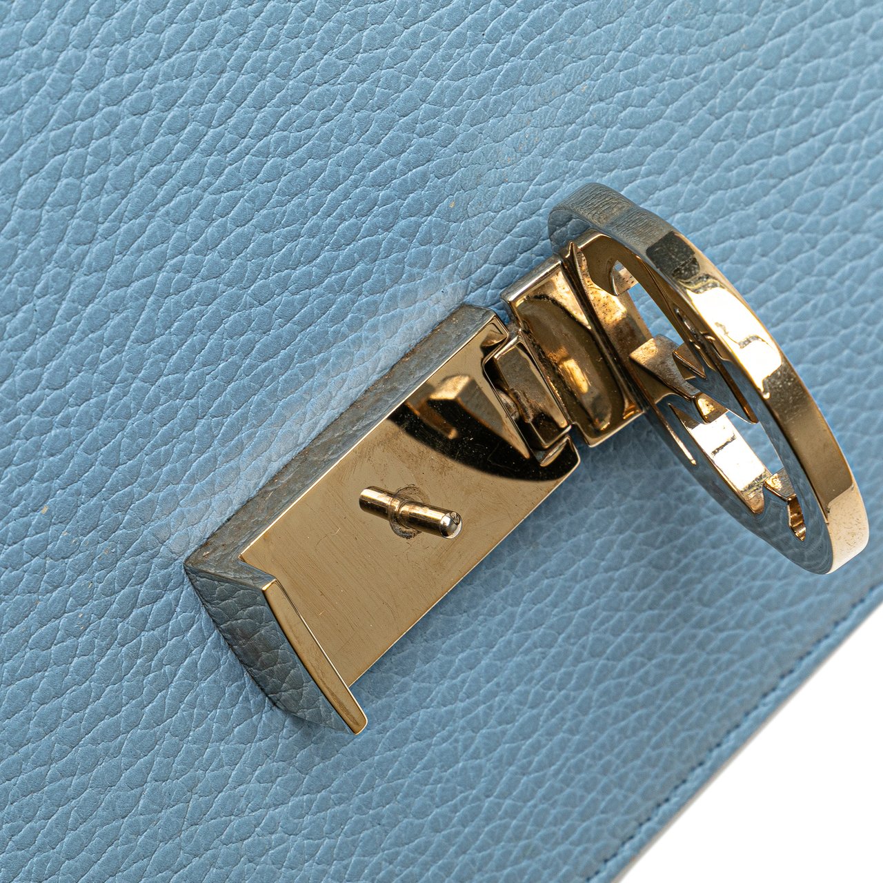 Gucci Small Dollar Calfskin Interlocking G Crossbody Blauw