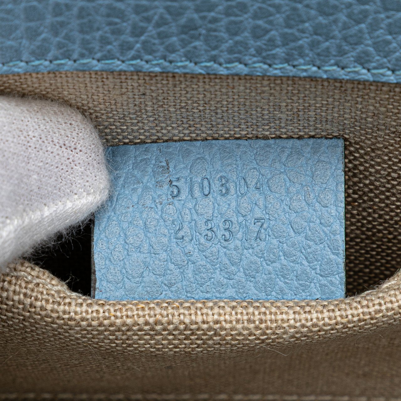 Gucci Small Dollar Calfskin Interlocking G Crossbody Blauw