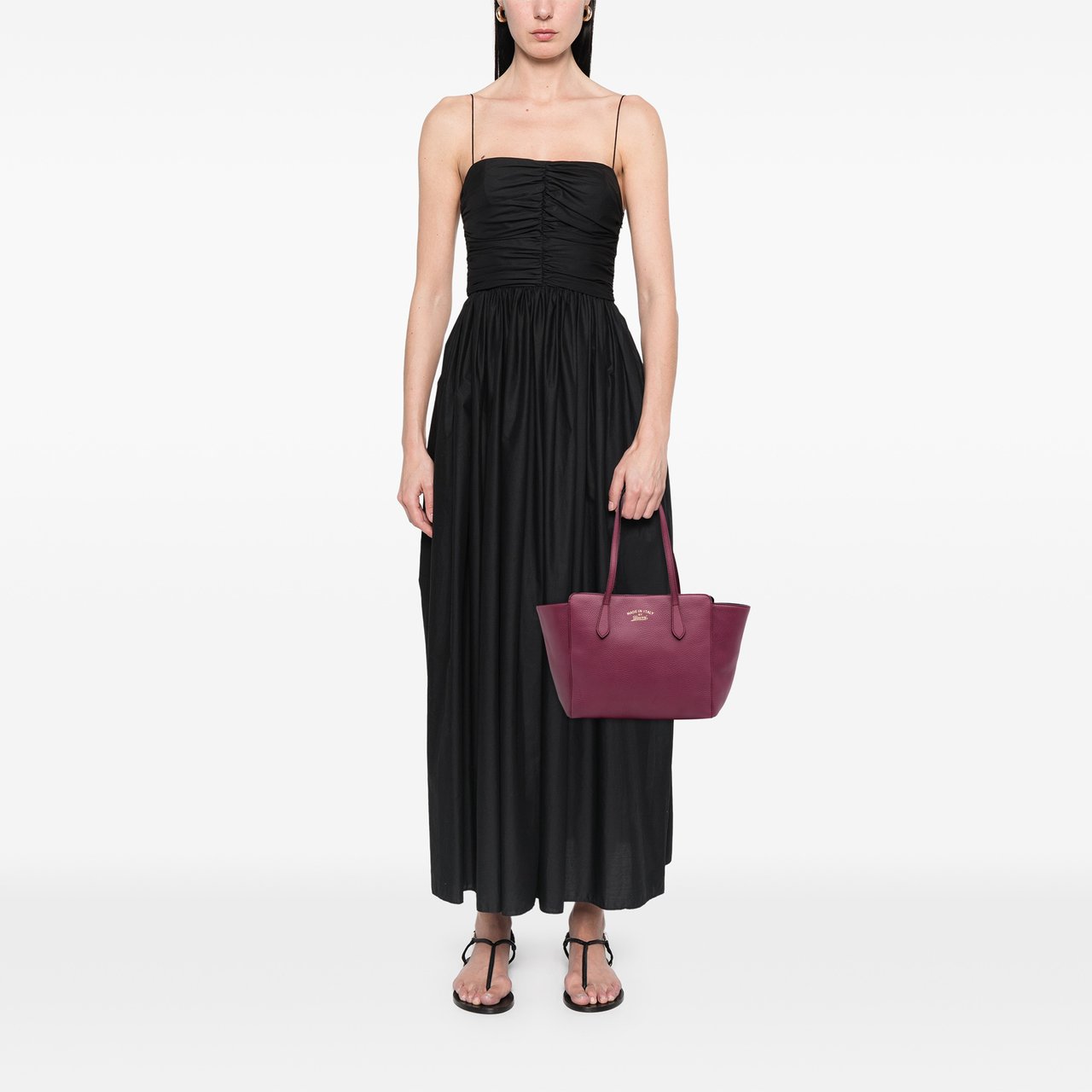 Gucci Medium Dollar Calfskin Swing Tote Paars