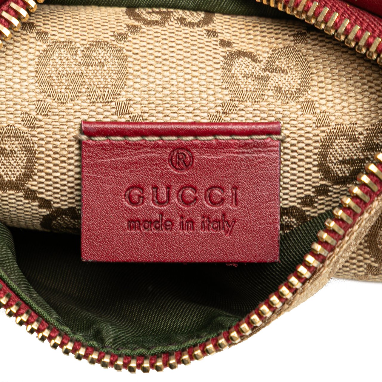 Gucci GG Canvas Web Double Pocket Belt Bag Bruin