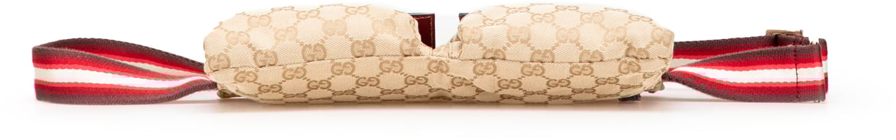 Gucci GG Canvas Web Double Pocket Belt Bag Bruin