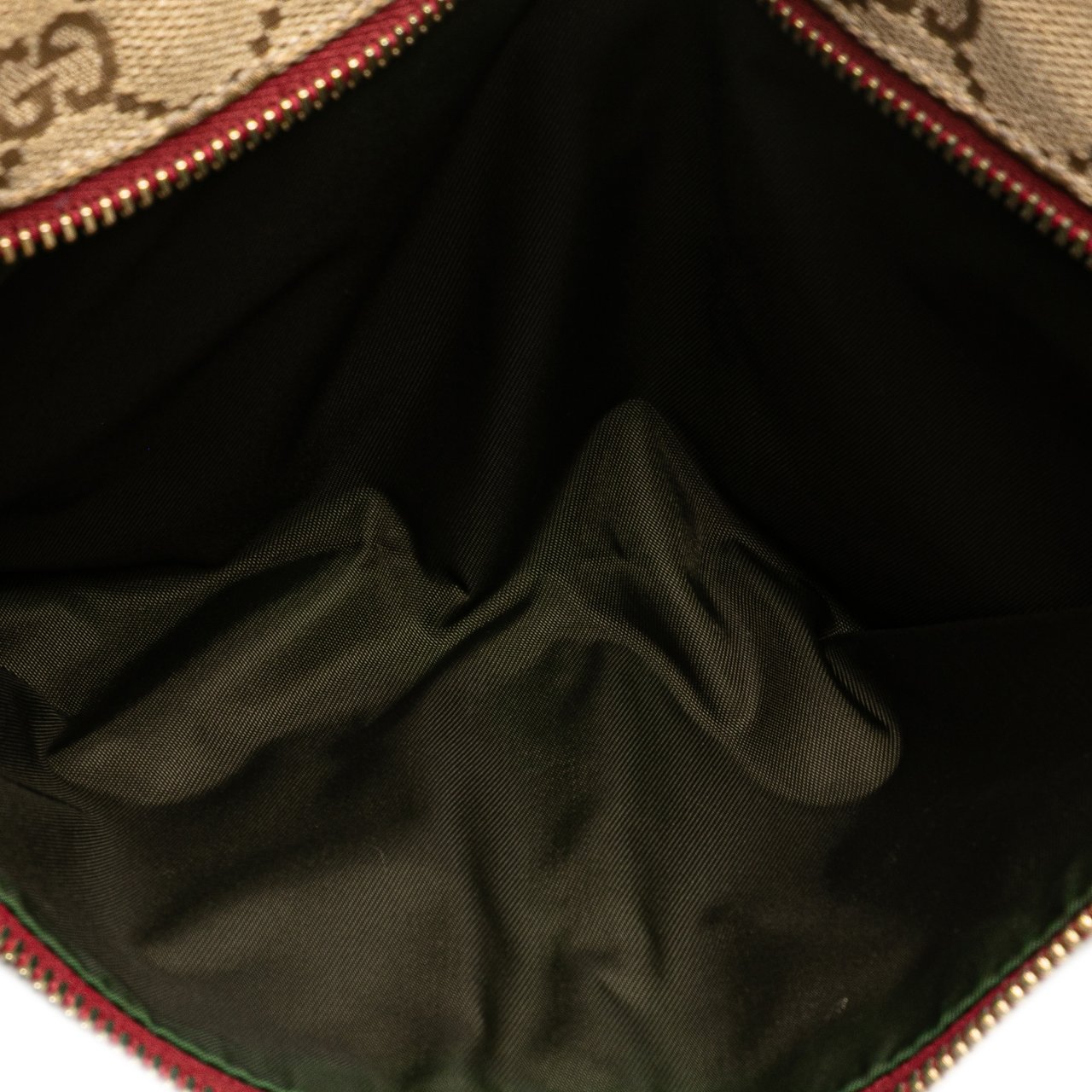 Gucci GG Canvas Web Double Pocket Belt Bag Bruin