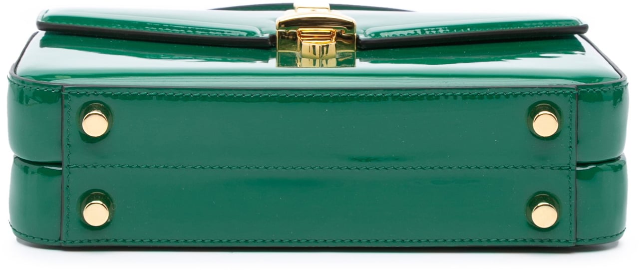 Gucci Mini Patent Sylvie 1969 Top Handle Bag Groen