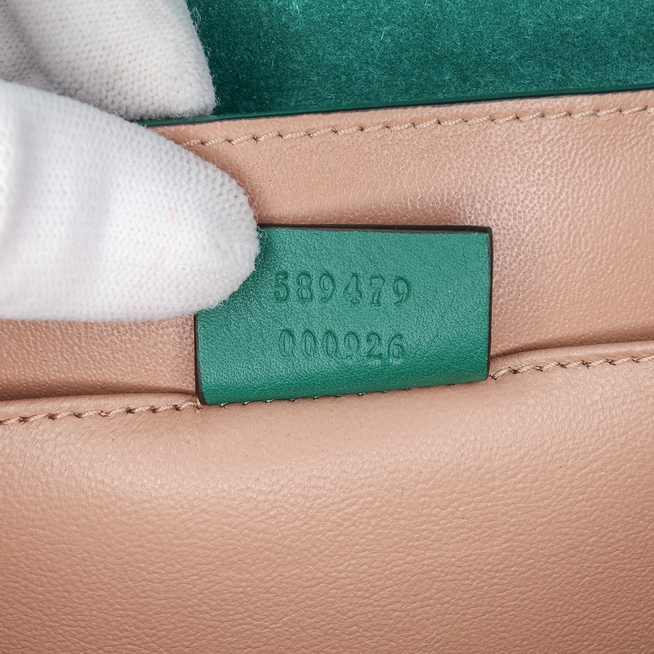 Gucci Mini Patent Sylvie 1969 Top Handle Bag Groen