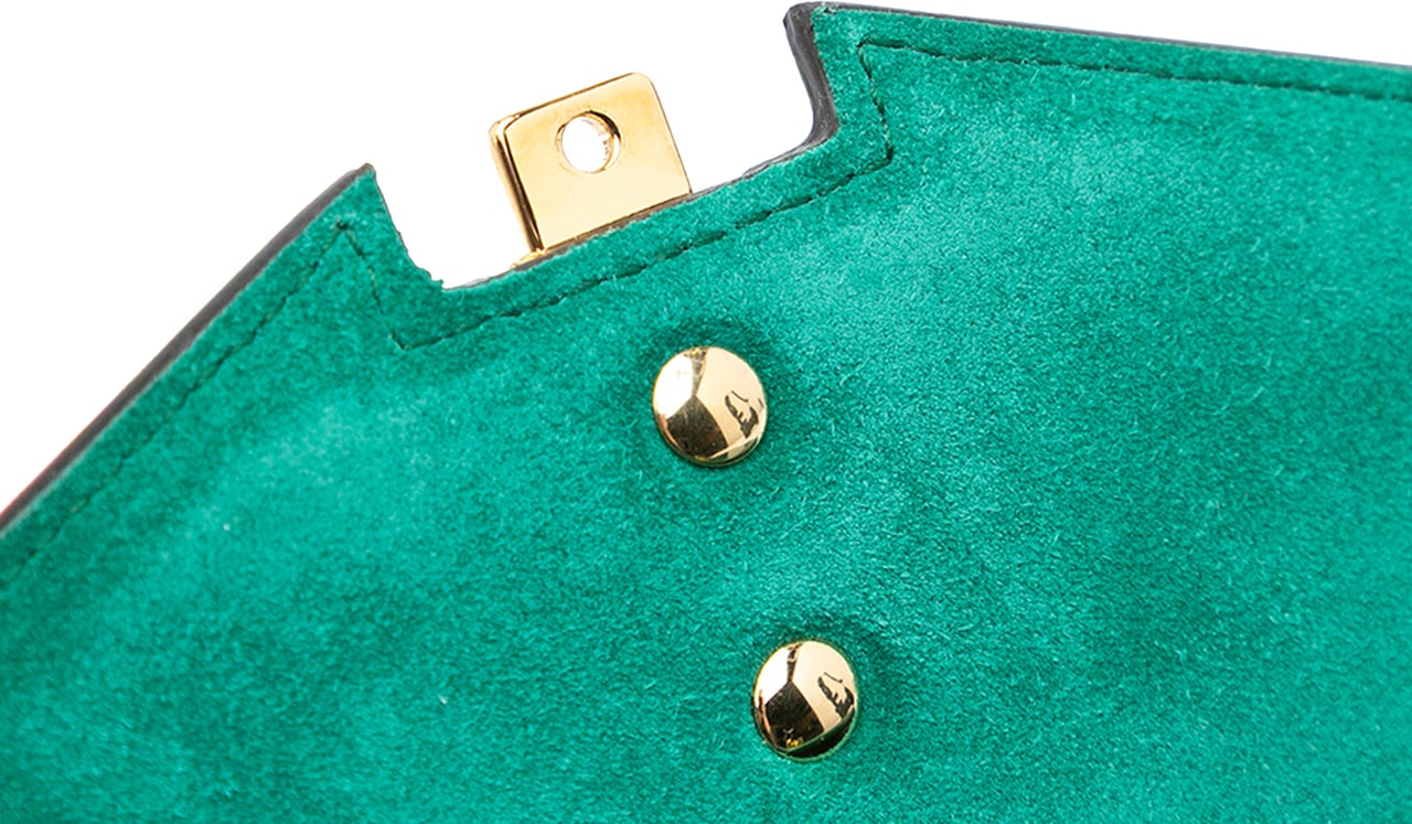 Gucci Mini Patent Sylvie 1969 Top Handle Bag Groen