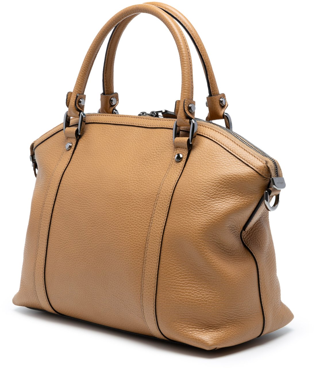 Gucci Leather GG Charm Dome Satchel Bruin