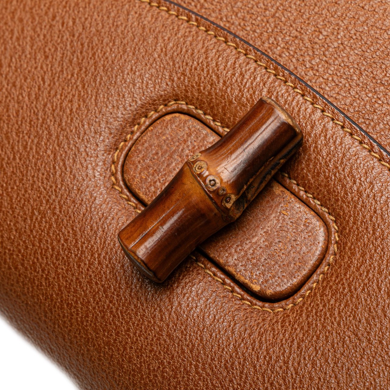 Gucci Grained Calfskin Bamboo Night Bruin