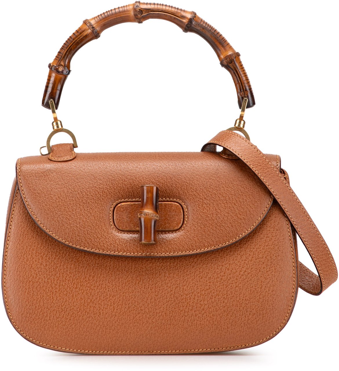 Gucci Grained Calfskin Bamboo Night Bruin