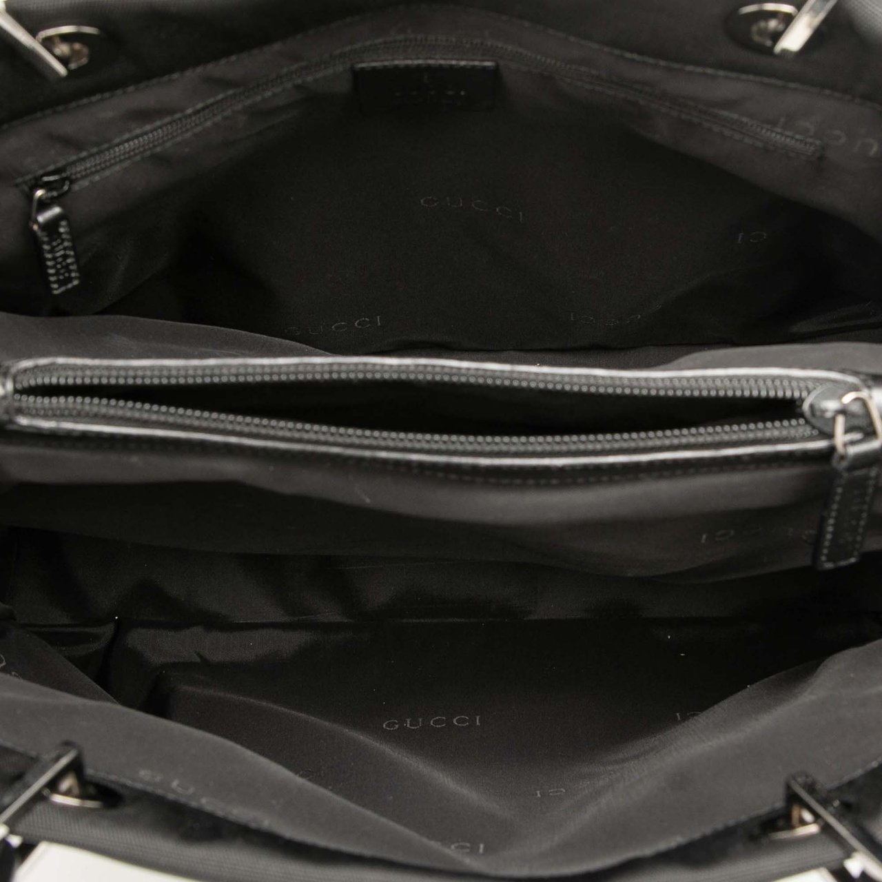 Gucci GG Canvas Bamboo Handbag Zwart