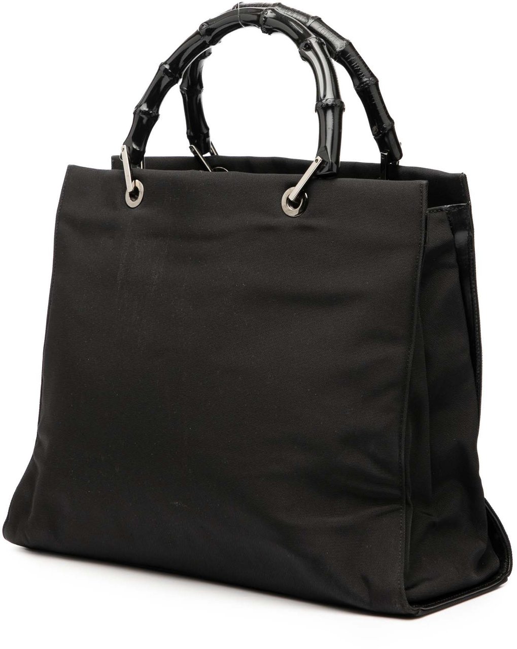 Gucci GG Canvas Bamboo Handbag Zwart