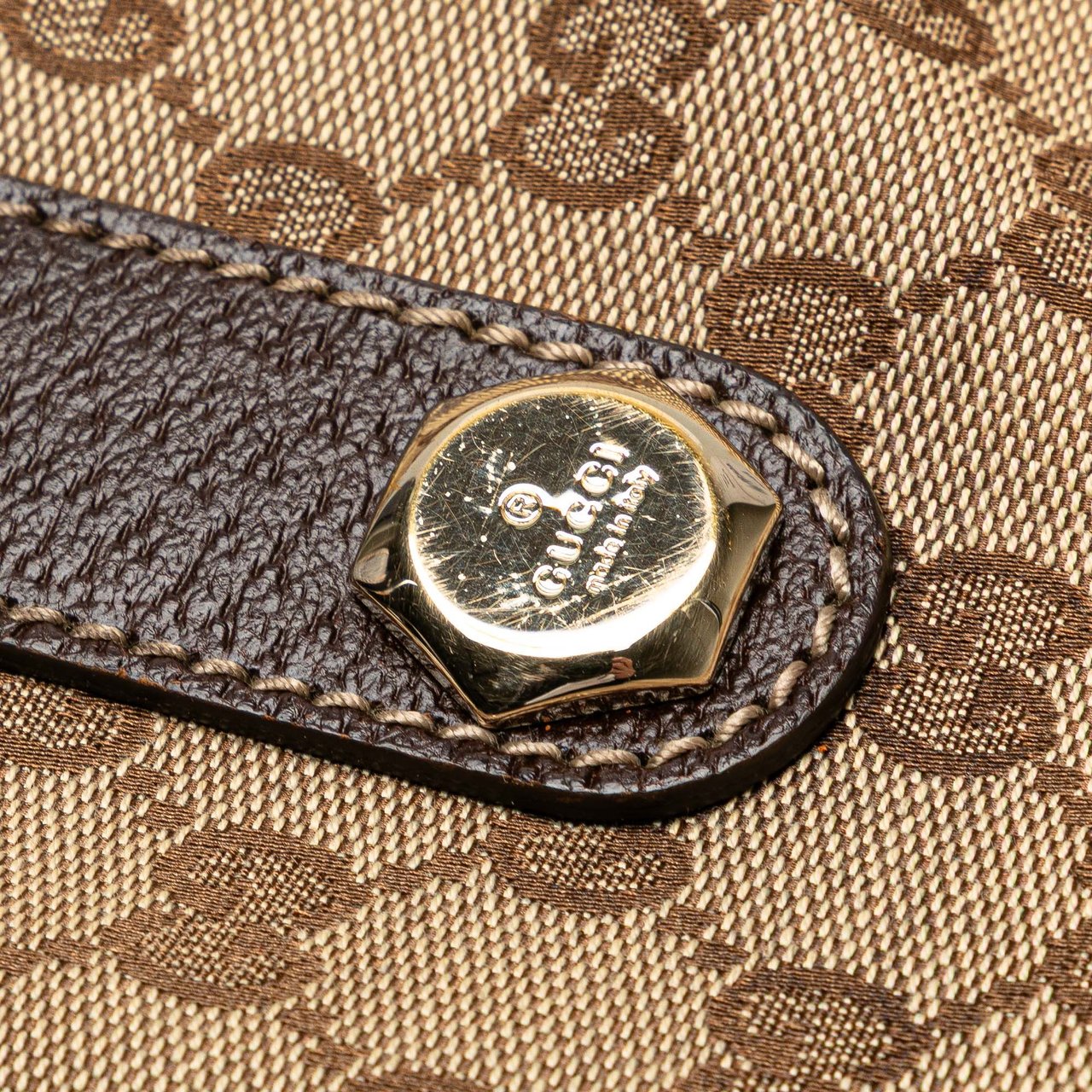 Gucci GG Canvas Charmy Shoulder Bag Bruin