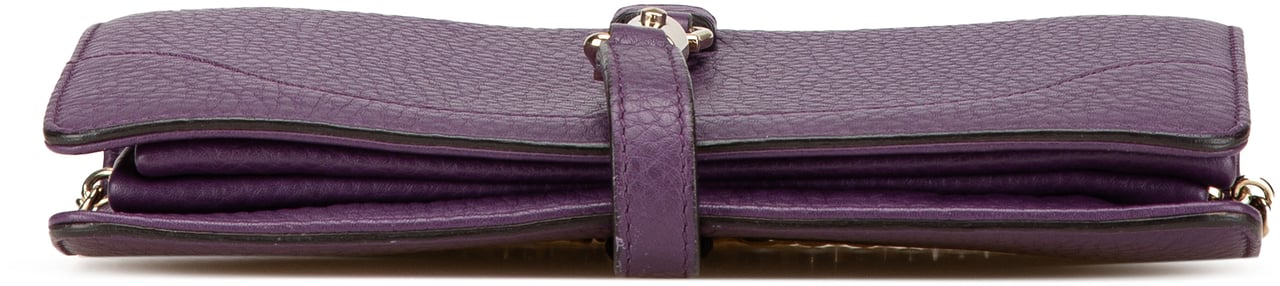 Gucci Pebbled Calfskin Piston Broadway Evening Bag Paars