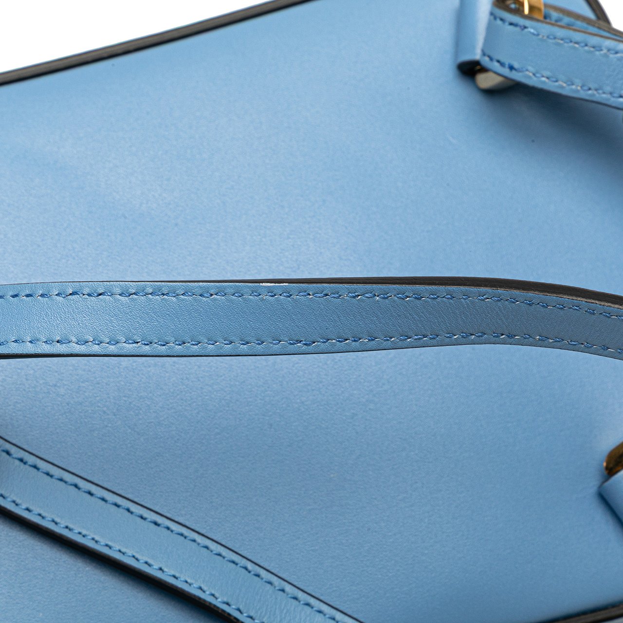 Gucci Mini Calfskin Bamboo Top Handle Bag Blauw