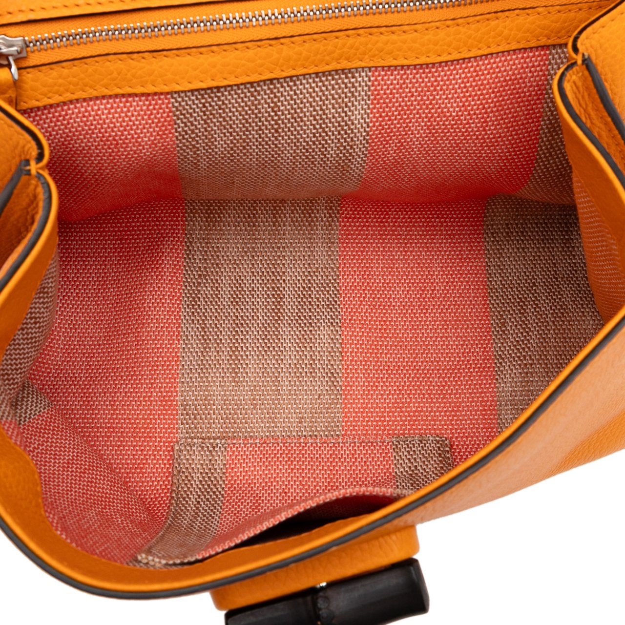 Gucci Small Leather Bamboo Daily Satchel Oranje