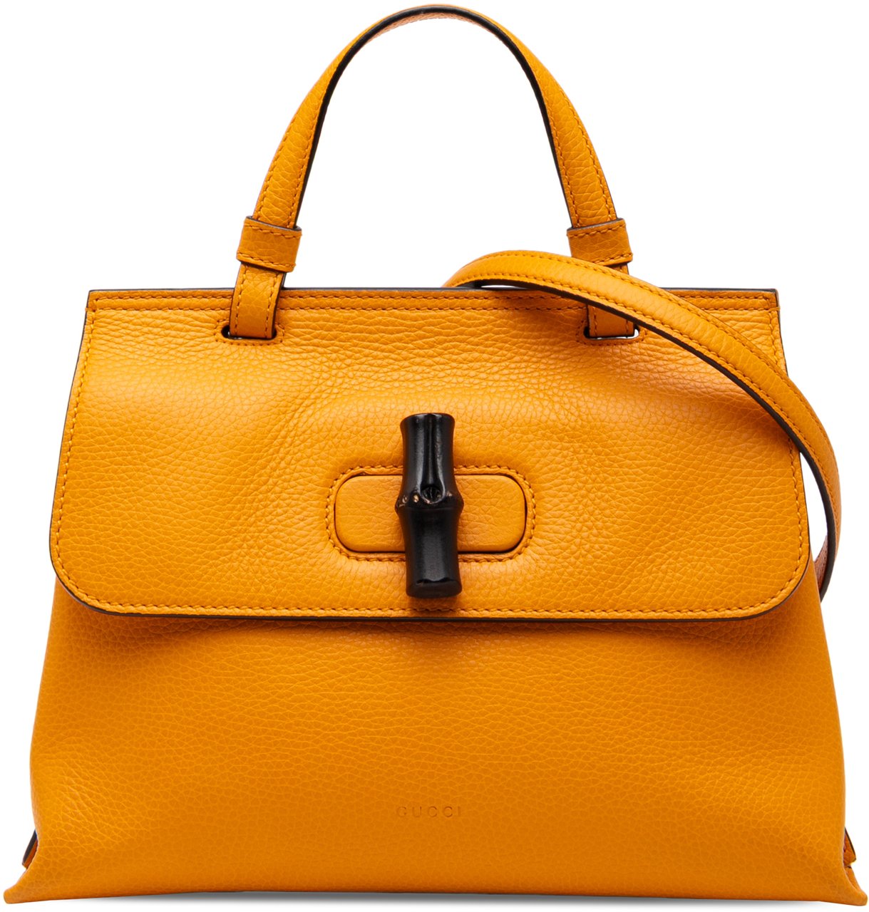 Gucci Small Leather Bamboo Daily Satchel Oranje