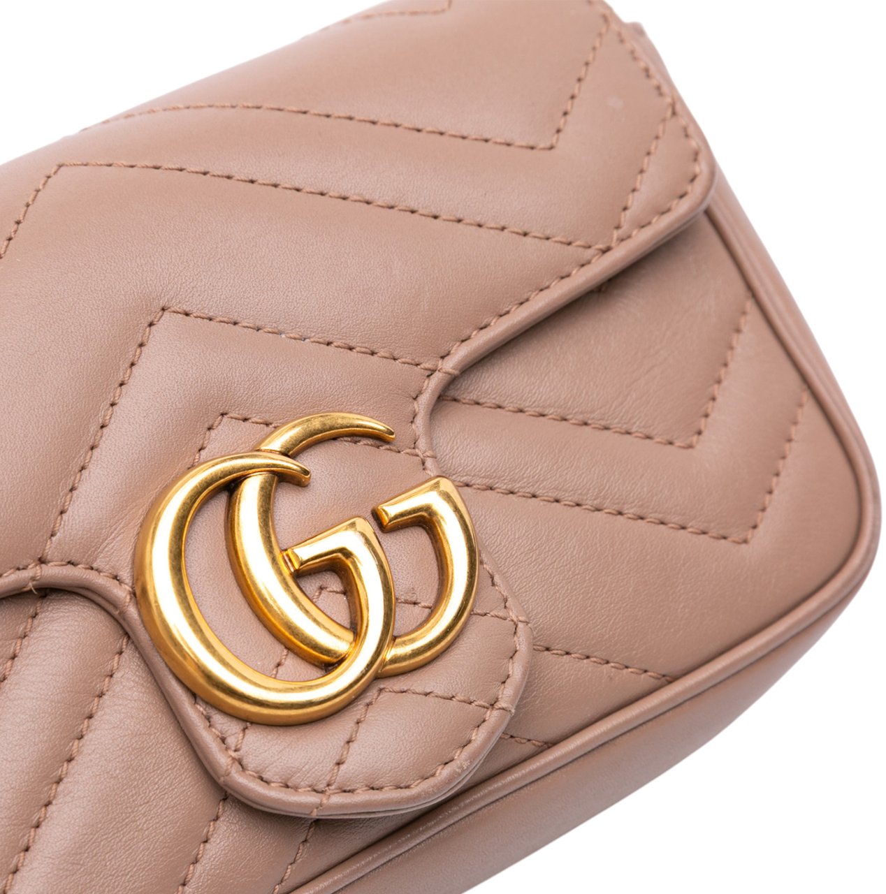 Gucci Mini GG Marmont Matelasse Leather Flap Crossbody Bruin