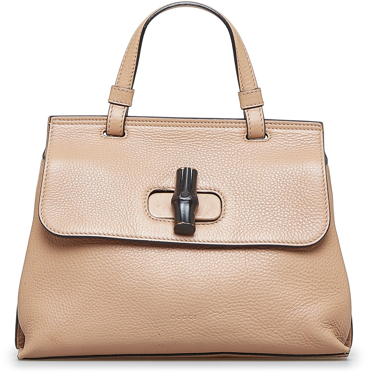 Gucci Small Leather Bamboo Daily Satchel Bruin