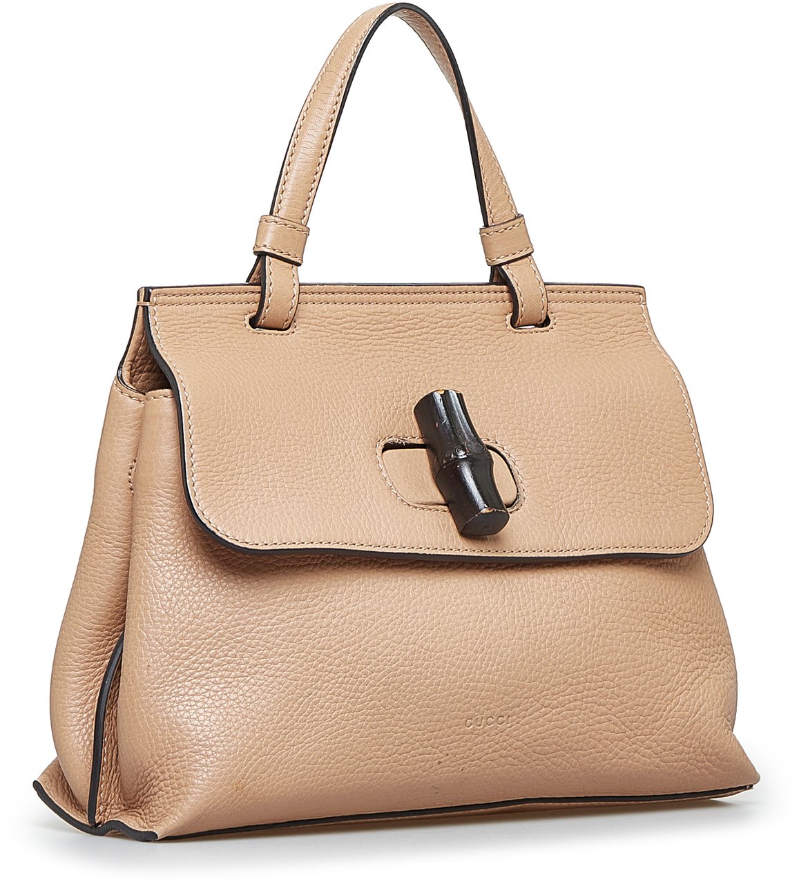 Gucci Small Leather Bamboo Daily Satchel Bruin