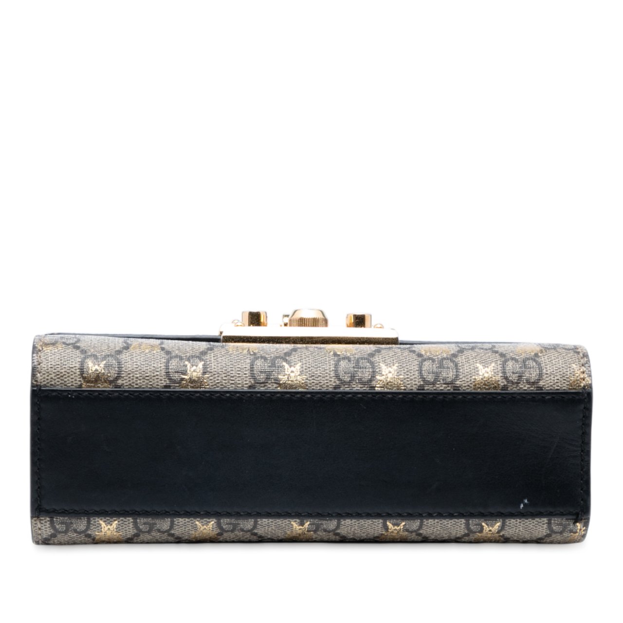 Gucci Small GG Supreme Bee Padlock Crossbody Bruin