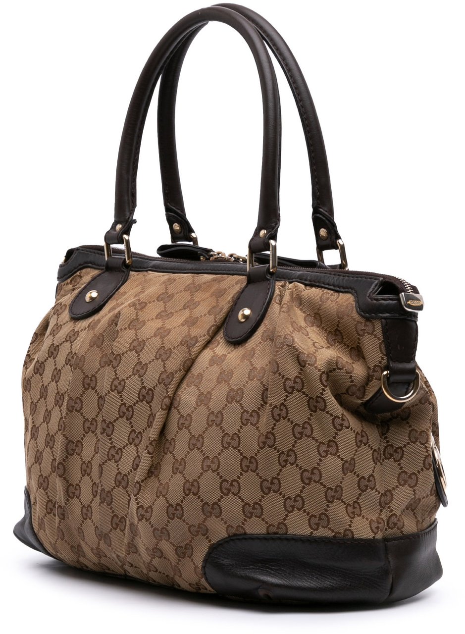 Gucci GG Canvas Sukey Satchel Bruin