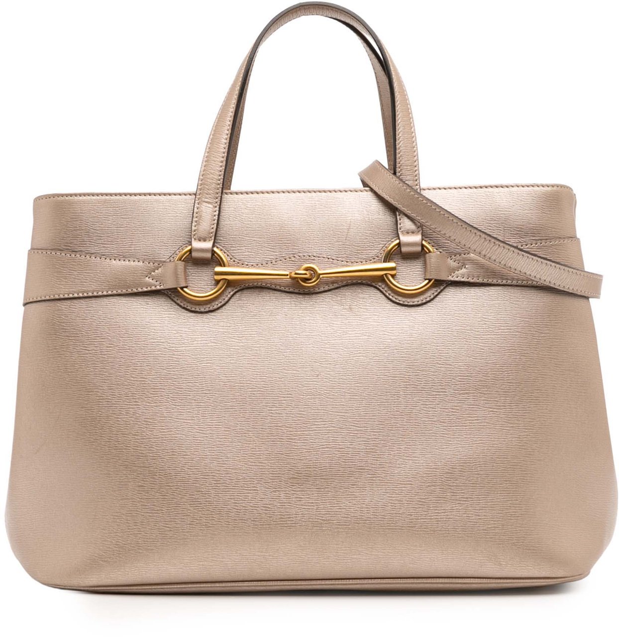 Gucci Leather Bright Bit Satchel Goud