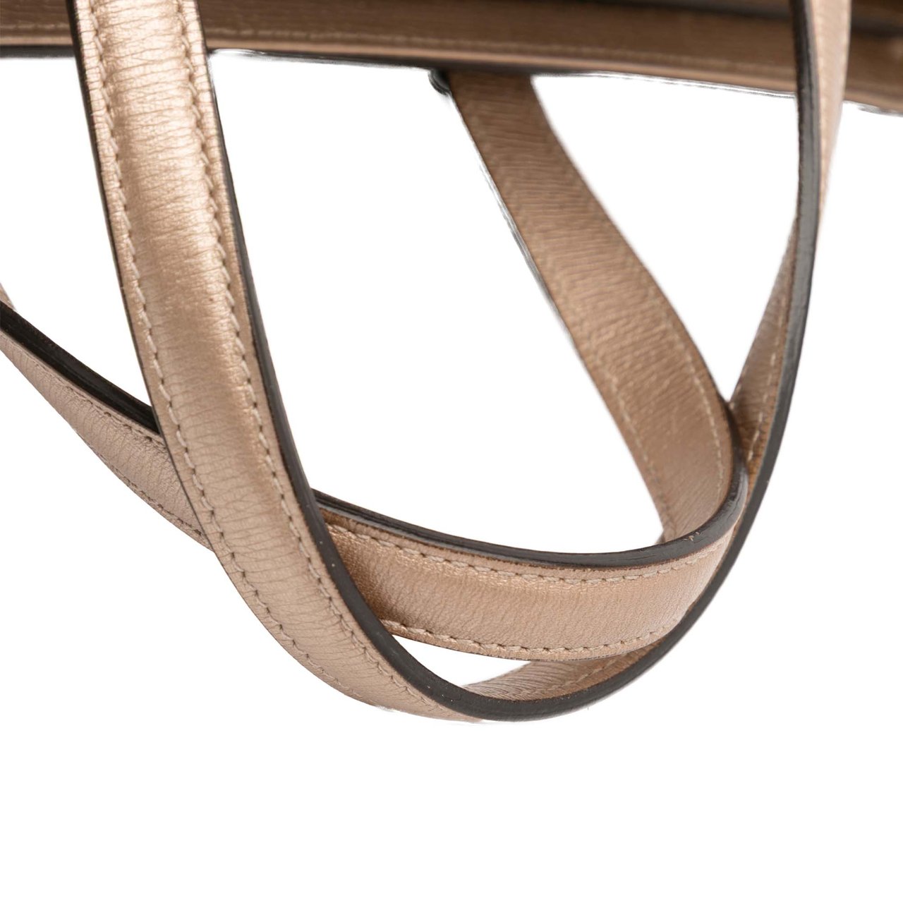 Gucci Leather Bright Bit Satchel Goud