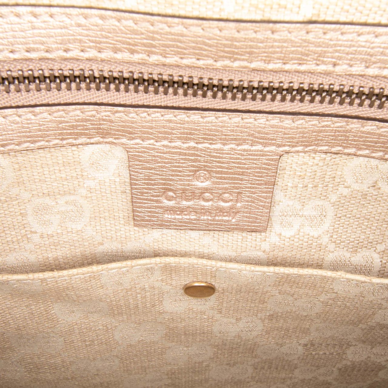Gucci Leather Bright Bit Satchel Goud