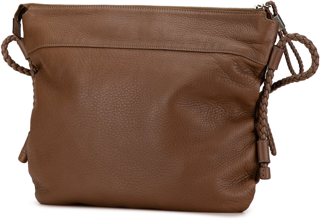 Gucci Medium Leather Interlocking G Braided Strap Crossbody Bruin
