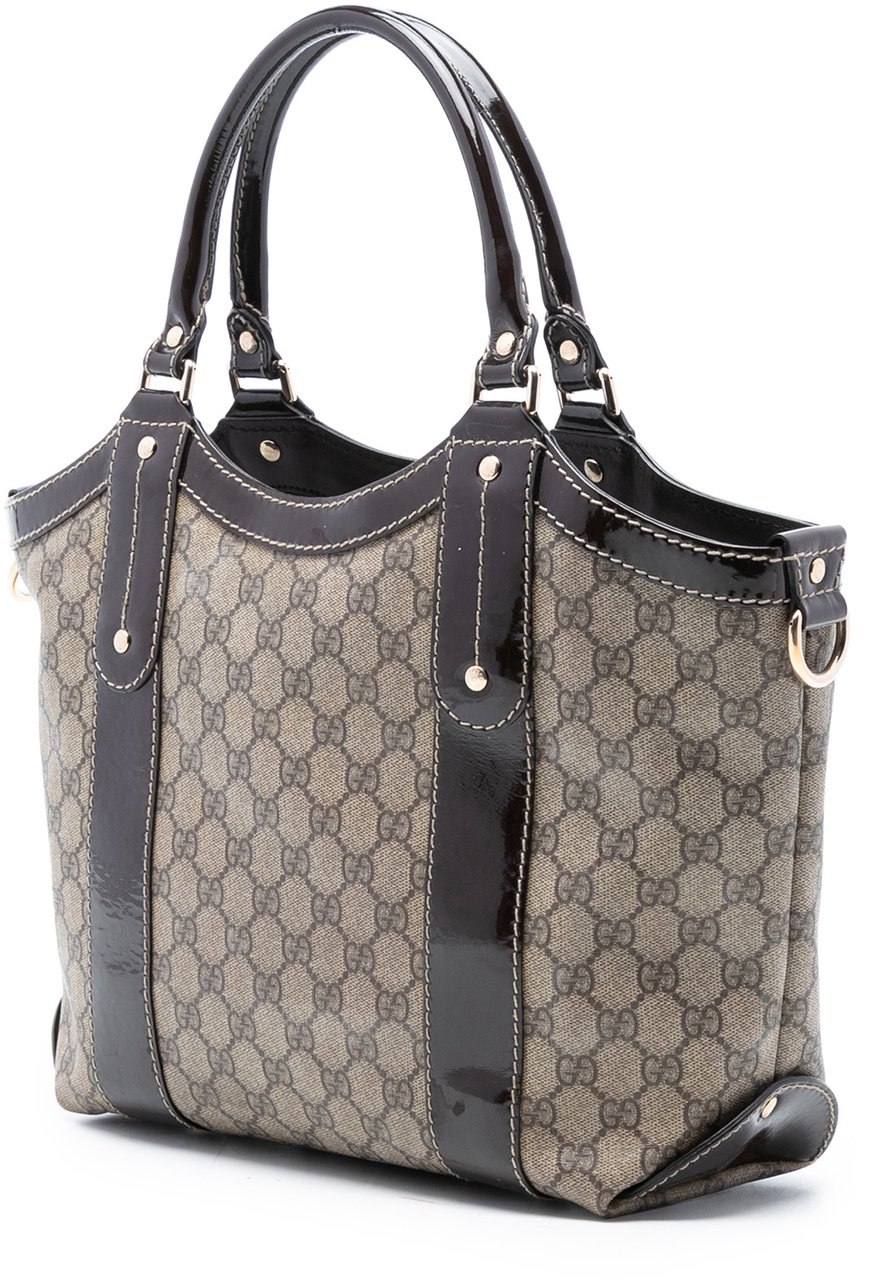 Gucci GG Supreme Bow Mirror Tote Bruin