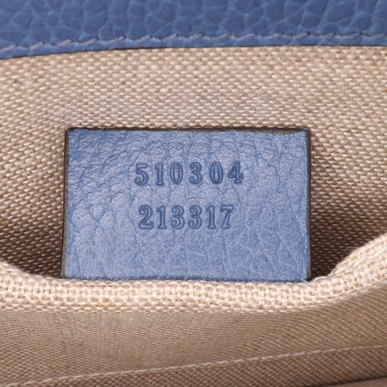 Gucci Small Dollar Calfskin Interlocking G Crossbody Blauw