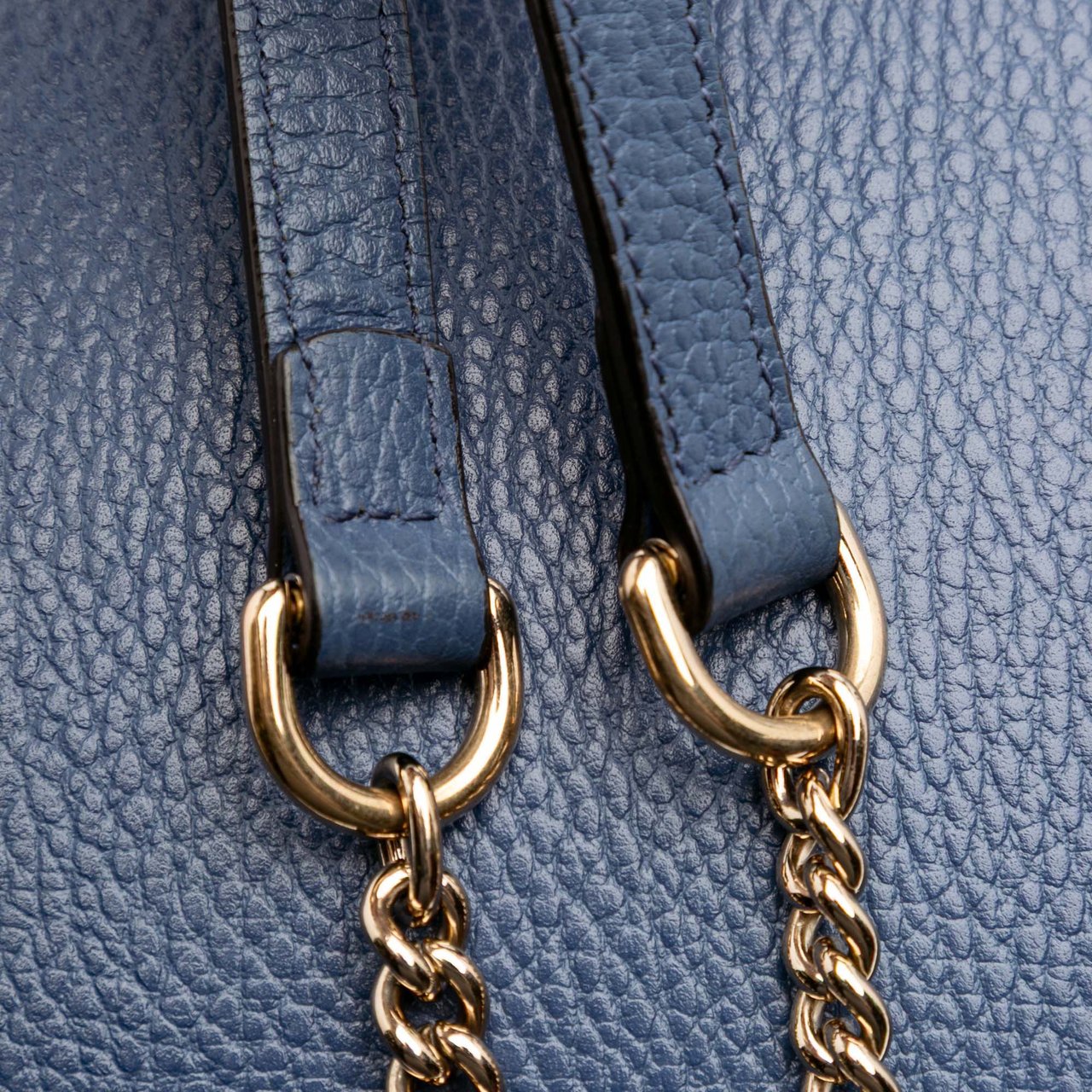 Gucci Small Dollar Calfskin Interlocking G Crossbody Blauw