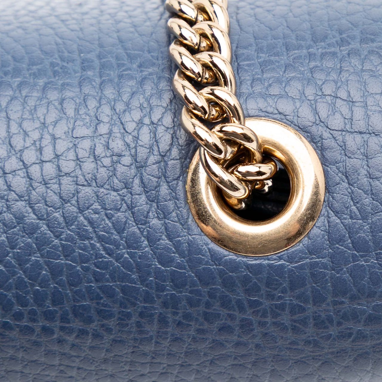 Gucci Small Dollar Calfskin Interlocking G Crossbody Blauw