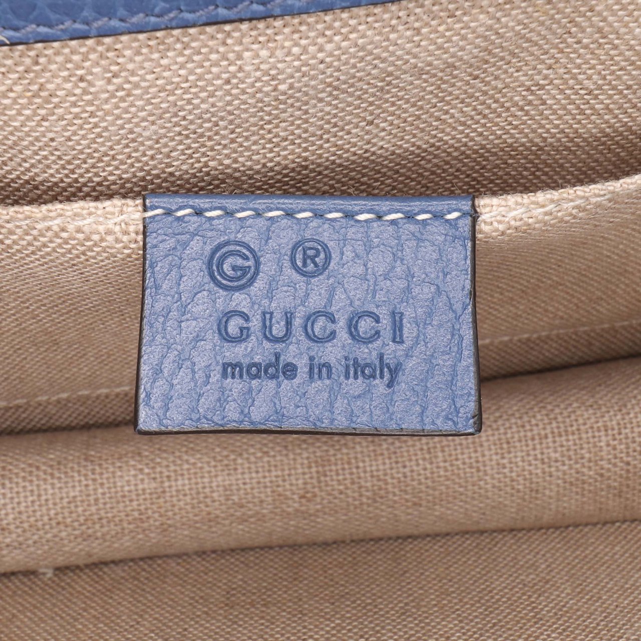 Gucci Small Dollar Calfskin Interlocking G Crossbody Blauw