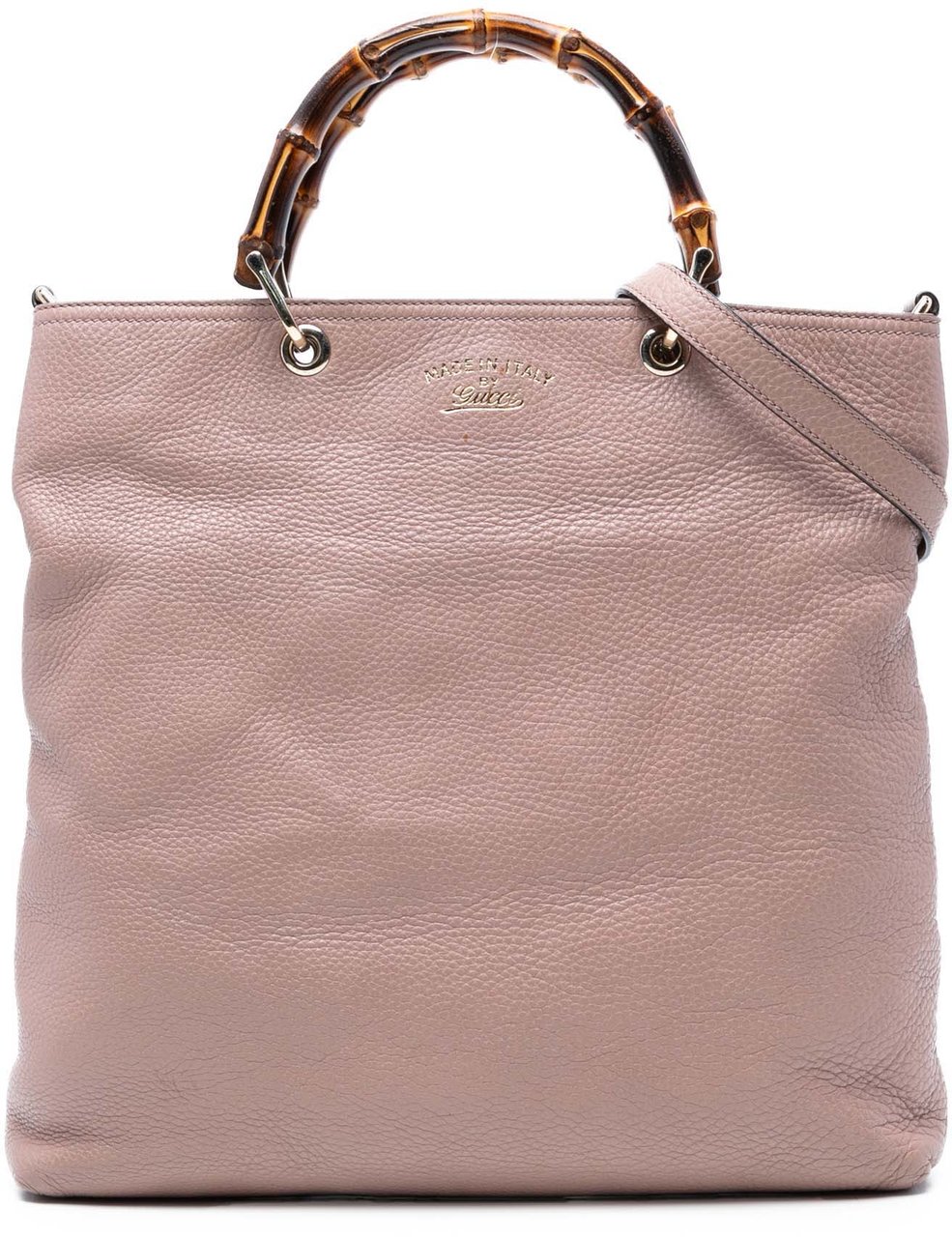 Gucci Tall Leather Bamboo Shopper Tote Roze