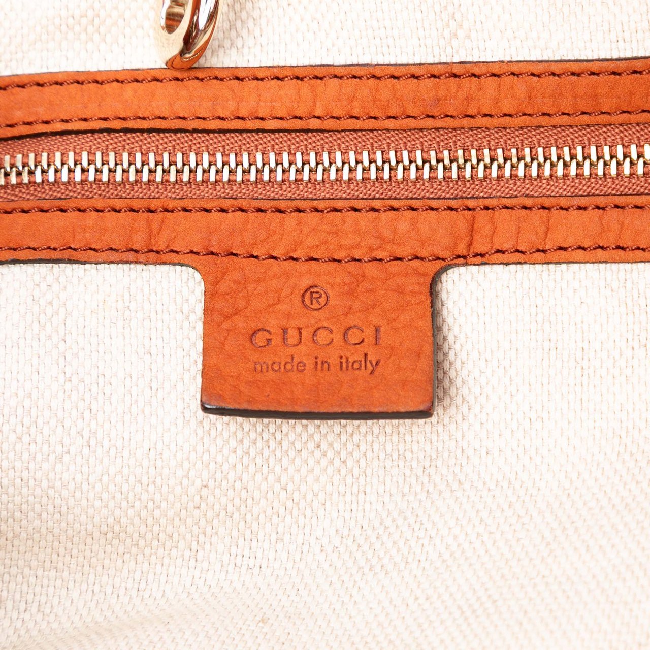 Gucci Medium Nubuck Leather Soho Chain Tote Oranje