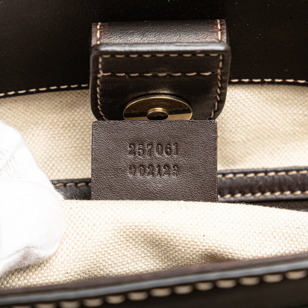 Gucci GG Canvas Web Mayfair Tote Bruin