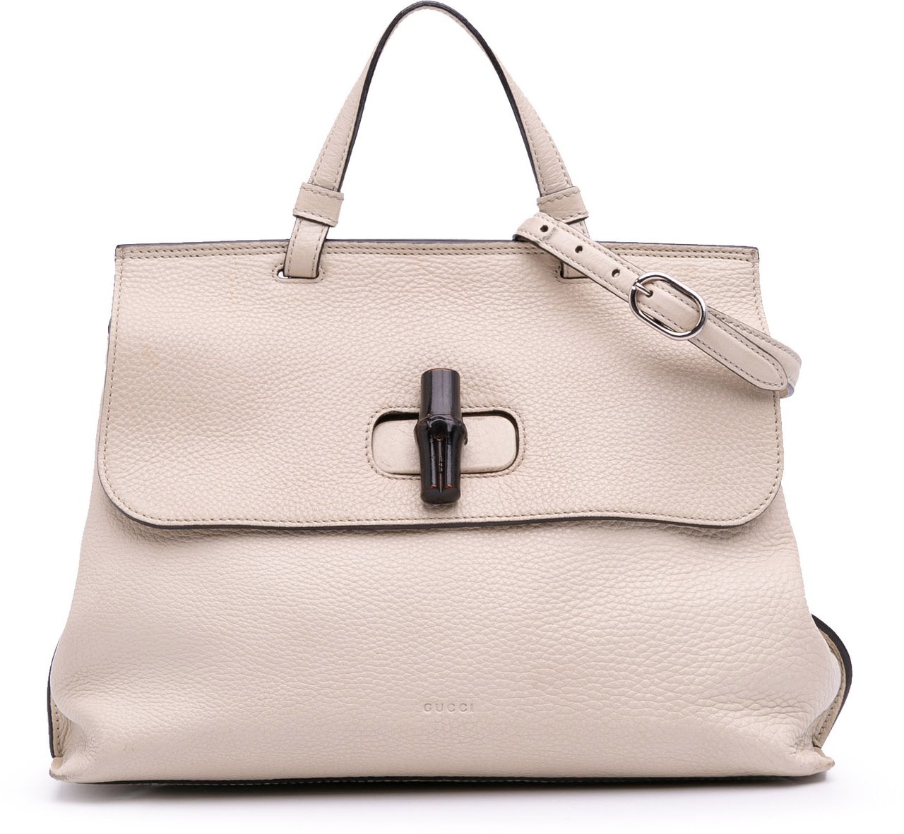 Gucci Medium Leather Bamboo Daily Satchel Wit