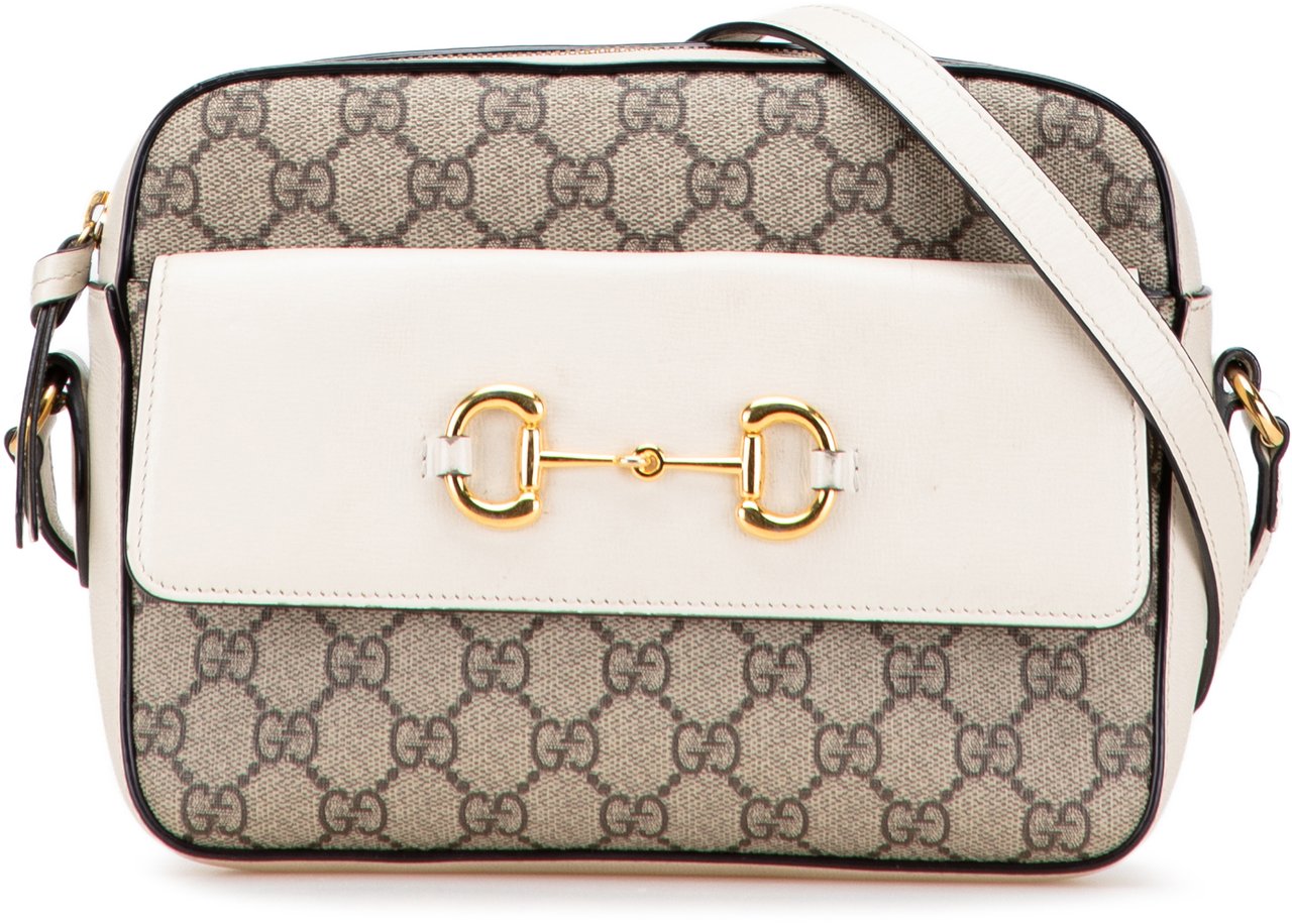 Gucci Small GG Supreme Horsebit 1955 Crossbody Bruin